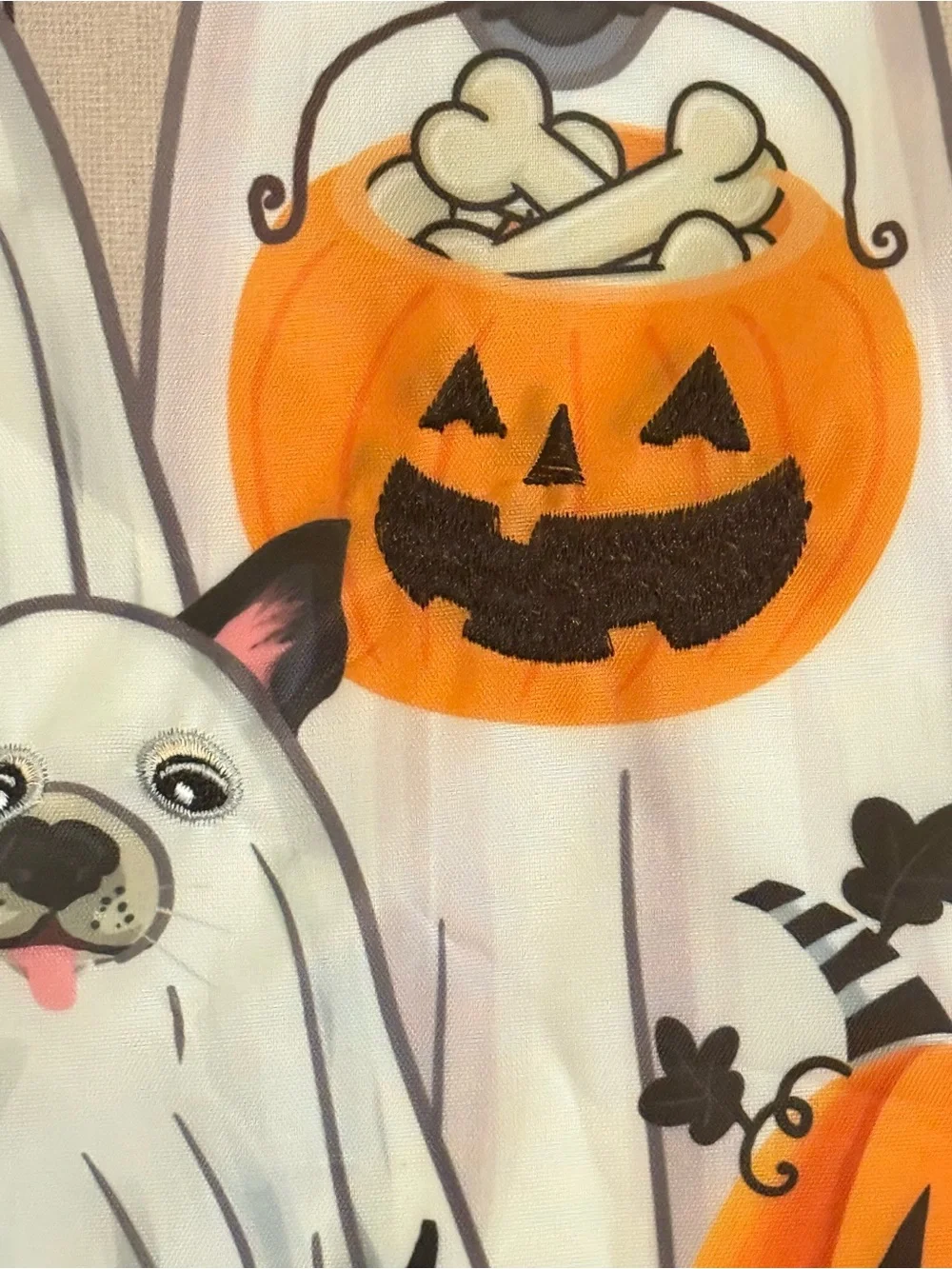 Meadow Creek Halloween Ghost Pets Garden Flag - Trick or Treat Dog Cat Yard Deco